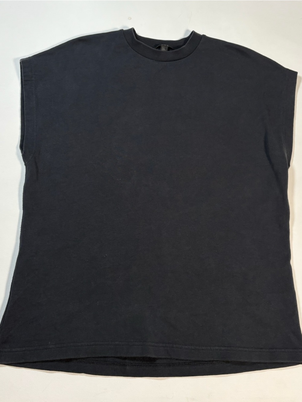 COS Sleeveless 100% Cotton Crewneck Sweatshirt Muscle Tee Charcoal S